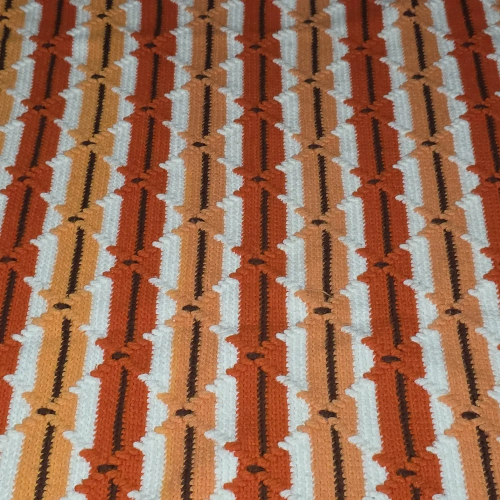 Handmade Crotchet Afghan Throw Blanket‎ - Preloved and Vintage late 70s